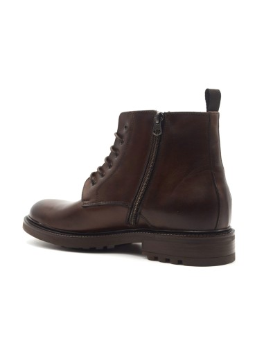 Exton botines de hombre en piel con cordones y cremallera